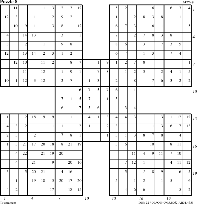 Step-by-Step Instructions for Puzzle 8 with all 22 steps marked