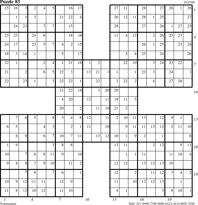 Step-by-Step Instructions for Puzzle 83 with all 28 steps marked