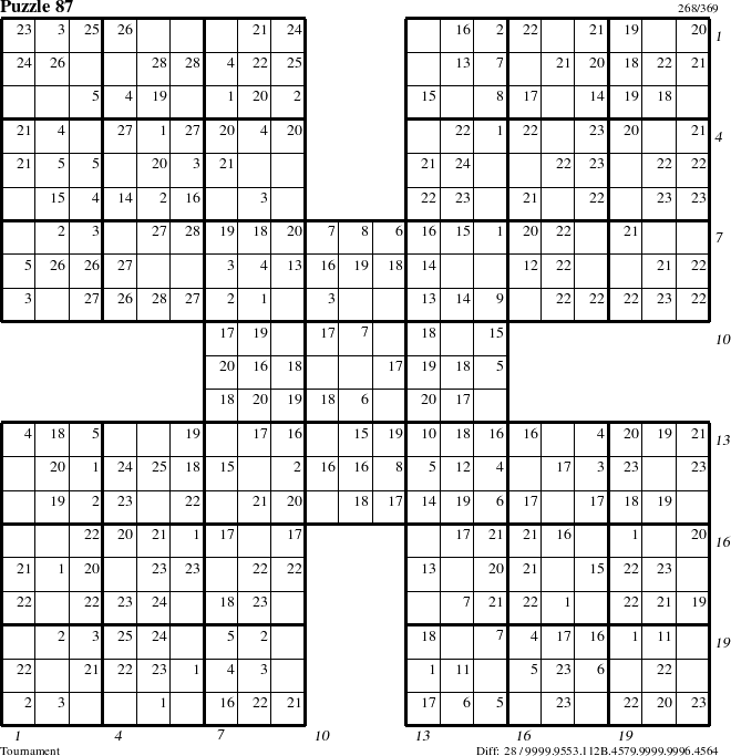 Step-by-Step Instructions for Puzzle 87 with all 28 steps marked