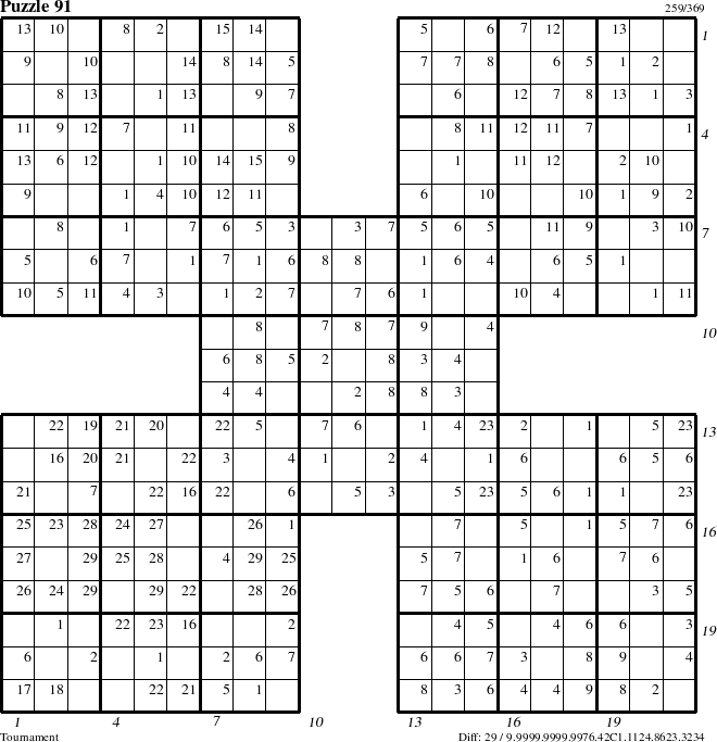 Step-by-Step Instructions for Puzzle 91 with all 29 steps marked