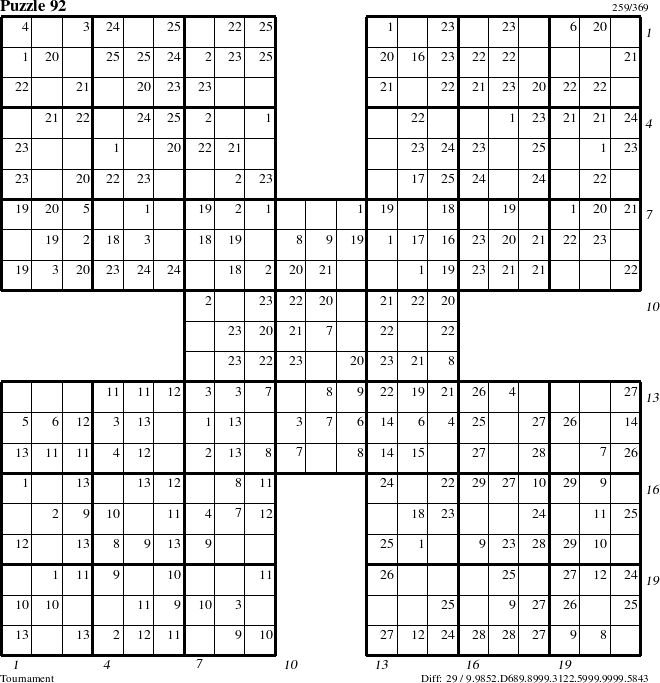 Step-by-Step Instructions for Puzzle 92 with all 29 steps marked