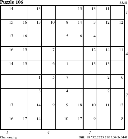 Step-by-Step Instructions for Puzzle 106 with all 18 steps marked