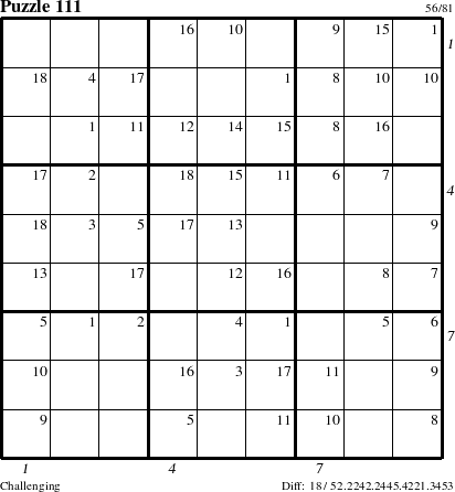 Step-by-Step Instructions for Puzzle 111 with all 18 steps marked