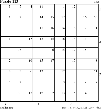 Step-by-Step Instructions for Puzzle 113 with all 18 steps marked