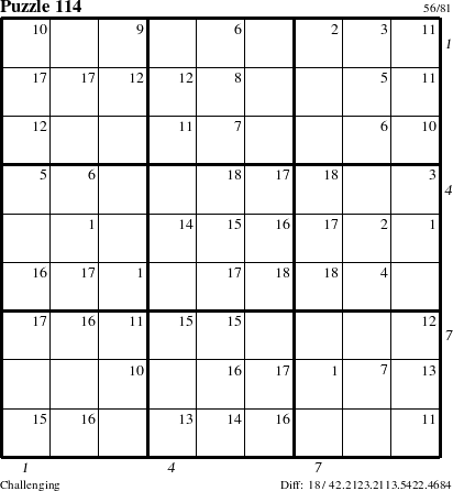 Step-by-Step Instructions for Puzzle 114 with all 18 steps marked