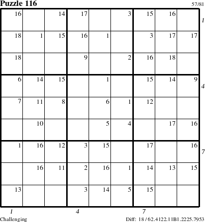 Step-by-Step Instructions for Puzzle 116 with all 18 steps marked