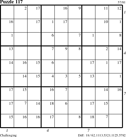 Step-by-Step Instructions for Puzzle 117 with all 18 steps marked