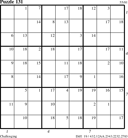 Step-by-Step Instructions for Puzzle 131 with all 19 steps marked