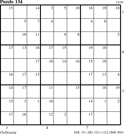 Step-by-Step Instructions for Puzzle 134 with all 19 steps marked