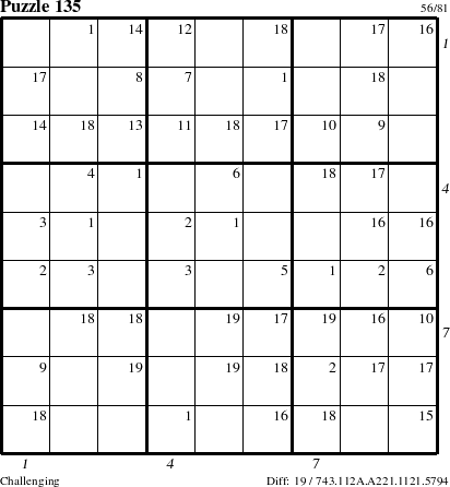 Step-by-Step Instructions for Puzzle 135 with all 19 steps marked