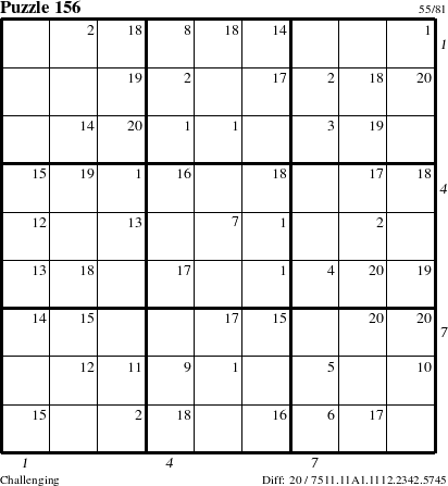 Step-by-Step Instructions for Puzzle 156 with all 20 steps marked