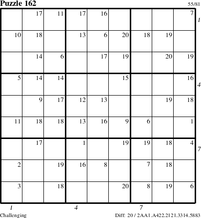 Step-by-Step Instructions for Puzzle 162 with all 20 steps marked