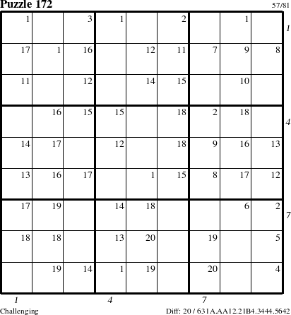 Step-by-Step Instructions for Puzzle 172 with all 20 steps marked