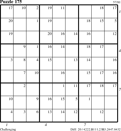 Step-by-Step Instructions for Puzzle 175 with all 20 steps marked