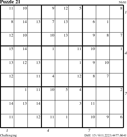 Step-by-Step Instructions for Puzzle 21 with all 15 steps marked