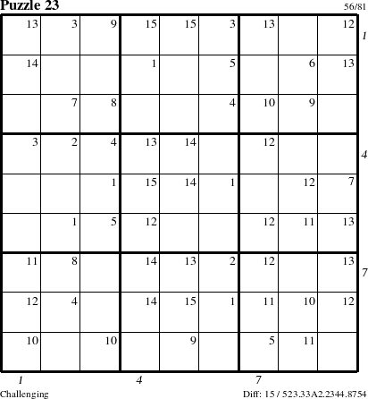 Step-by-Step Instructions for Puzzle 23 with all 15 steps marked