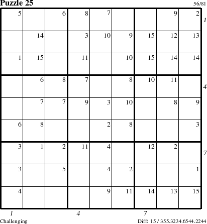 Step-by-Step Instructions for Puzzle 25 with all 15 steps marked