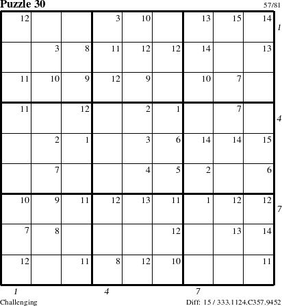 Step-by-Step Instructions for Puzzle 30 with all 15 steps marked