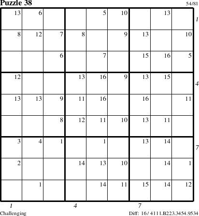 Step-by-Step Instructions for Puzzle 38 with all 16 steps marked