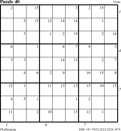 Step-by-Step Instructions for Puzzle 40 with all 16 steps marked