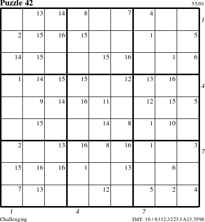 Step-by-Step Instructions for Puzzle 42 with all 16 steps marked