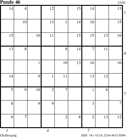 Step-by-Step Instructions for Puzzle 46 with all 16 steps marked