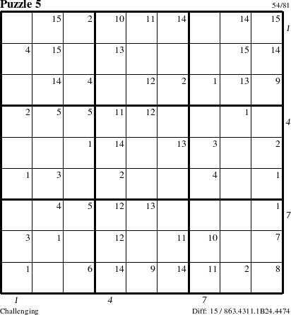 Step-by-Step Instructions for Puzzle 5 with all 15 steps marked