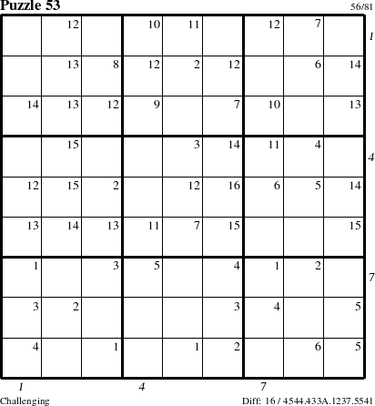 Step-by-Step Instructions for Puzzle 53 with all 16 steps marked