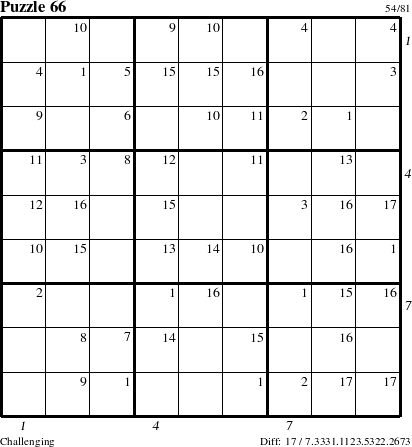 Step-by-Step Instructions for Puzzle 66 with all 17 steps marked