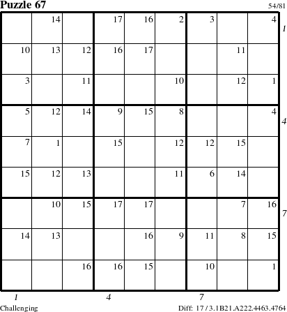 Step-by-Step Instructions for Puzzle 67 with all 17 steps marked