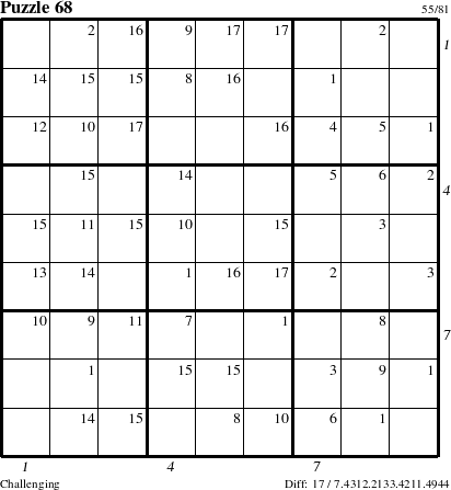 Step-by-Step Instructions for Puzzle 68 with all 17 steps marked