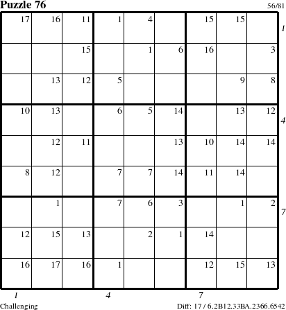 Step-by-Step Instructions for Puzzle 76 with all 17 steps marked