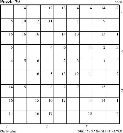 Step-by-Step Instructions for Puzzle 79 with all 17 steps marked