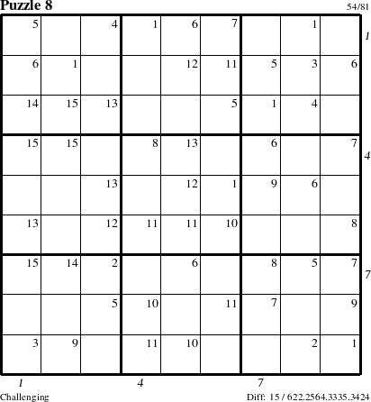 Step-by-Step Instructions for Puzzle 8 with all 15 steps marked