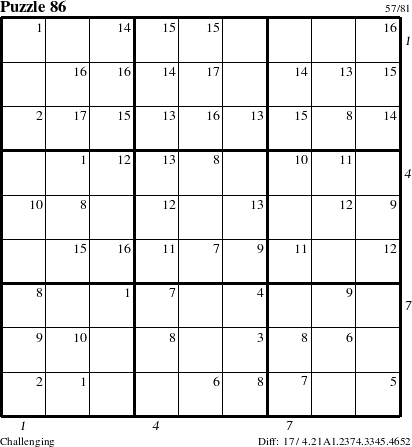 Step-by-Step Instructions for Puzzle 86 with all 17 steps marked