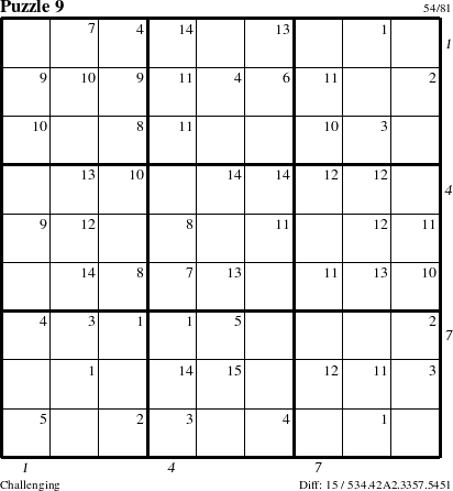 Step-by-Step Instructions for Puzzle 9 with all 15 steps marked