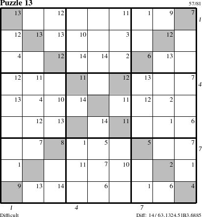 Step-by-Step Instructions for Puzzle 13 with all 14 steps marked