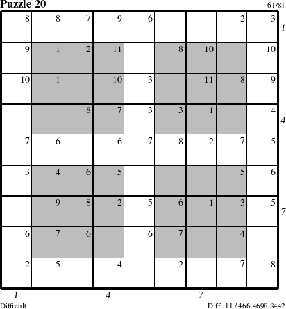 Step-by-Step Instructions for Puzzle 20 with all 11 steps marked